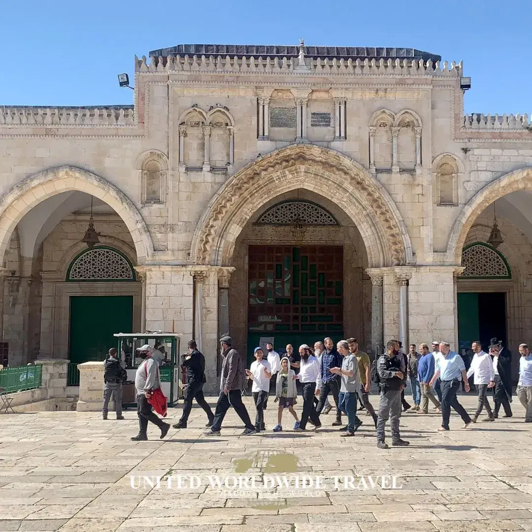Al-Aqsa Mosque courtyard at dawn