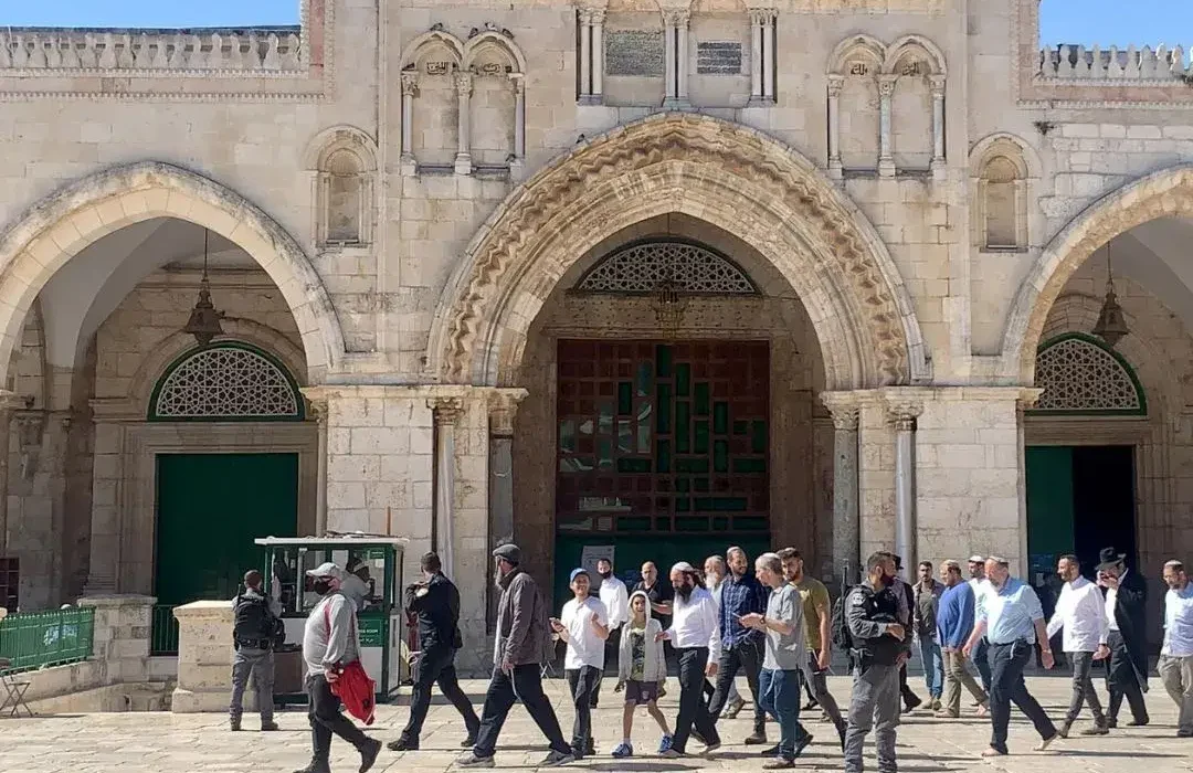 Al-Aqsa Mosque courtyard at dawn